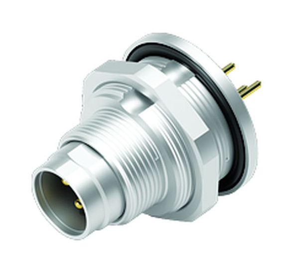 Binder 09-0407-90-03 M9 IP67 Male panel mount connector, Contacts: 3, unshielded, THT, IP67, front fastened | American Cable Assemblies