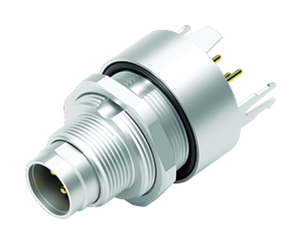 Binder 09-0407-35-03 M9 IP67 Male panel mount connector, Contacts: 3, shieldable, THT, IP67, front fastened | American Cable Assemblies