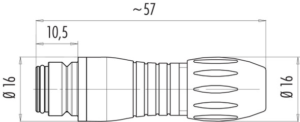 Binder 99-9106-03-03 Snap-In IP67 Female cable connector, Contacts: 3, 2.5-4.0 mm, unshielded, solder, IP67, VDE