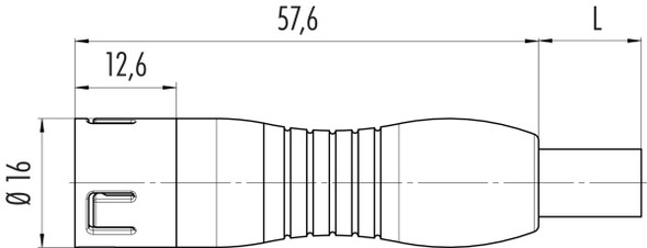 Binder 77-6405-0000-50008-0200 Snap-In IP67 Male cable connector, Contacts: 8, unshielded, moulded on the cable, IP67, PUR, black, 8 x 0.25 mm², 2 m