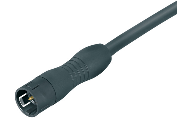 Binder 77-6405-0000-50012-0200 Snap-In IP67 Male cable connector, Contacts: 12, unshielded, moulded on the cable, IP67, PUR, black, 12 x 0.25 mm², 2 m | American Cable Assemblies