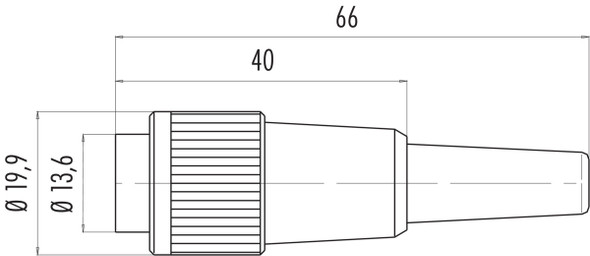 Binder 99-0613-00-05 Bayonet Male cable connector, Contacts: 5, 3.0-6.0 mm, unshielded, solder, IP40