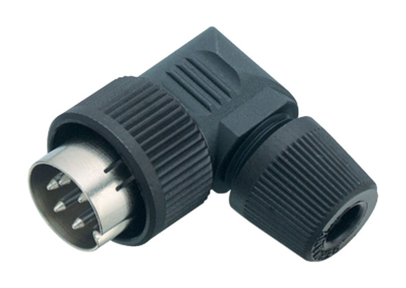 Binder 99-0605-70-03 Bayonet Male angled connector, Contacts: 3, 4.0-6.0 mm, unshielded, solder, IP40 | American Cable Assemblies