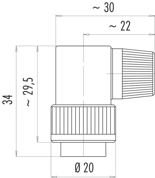 Binder 99-0681-70-07 Bayonet Male angled connector, Contacts: 7, 4.0-6.0 mm, unshielded, solder, IP40