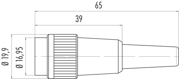 Binder 99-0602-00-02 Bayonet Female cable connector, Contacts: 2, 3.0-6.0 mm, unshielded, solder, IP40