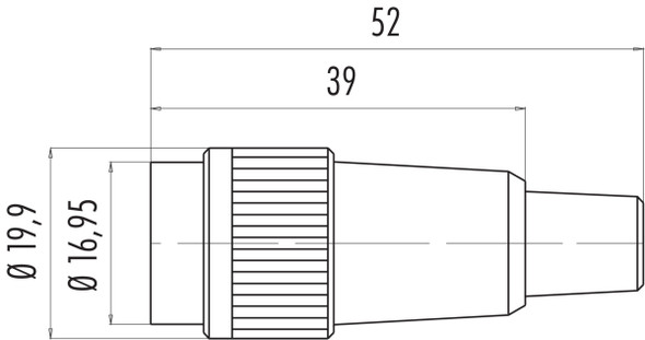 Binder 99-0606-02-03 Bayonet Female cable connector, Contacts: 3, 6.0-8.0 mm, unshielded, solder, IP40