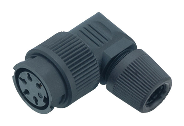 Binder 99-0602-72-02 Bayonet Female angled connector, Contacts: 2, 6.0-8.0 mm, unshielded, solder, IP40 | American Cable Assemblies