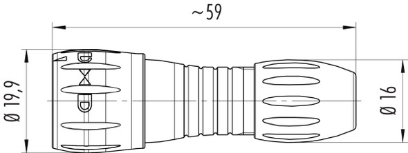 Binder 99-0771-001-08 Bayonet NCC Male cable connector, Contacts: 8, 4.0-6.0 mm, unshielded, solder, IP67