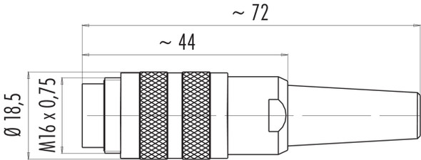 Binder 99-2013-02-05 M16 IP40 Male cable connector, Contacts: 5 (05-a), 6.0-8.0 mm, shieldable, solder, IP40