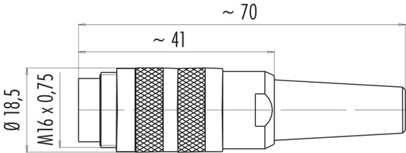 Binder 99-2029-20-12 M16 IP40 Male cable connector, Contacts: 12 (12-a), 6.0-8.0 mm, shieldable, solder, IP40