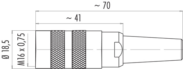 Binder 99-2002-10-02 M16 IP40 Female cable connector, Contacts: 2 (02-a), 4.0-6.0 mm, shieldable, solder, IP40