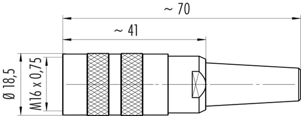 Binder 99-2006-220-03 M16 IP40 Female cable connector, Contacts: 3 (03-a), 6.0-8.0 mm, shieldable, screw clamp, IP40