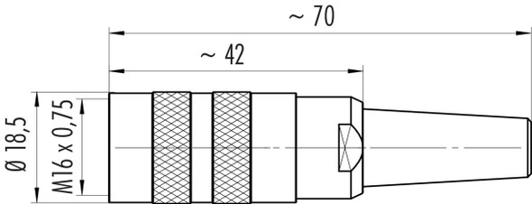 Binder 99-2014-700-05 M16 IP40 Female cable connector, Contacts: 5 (05-a), 4.0-6.0 mm, shieldable, crimping (Crimp contacts must be ordered separately), IP40