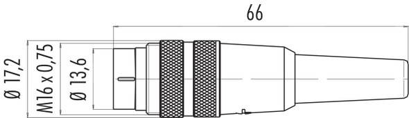 Binder 09-0317-09-05 M16 IP40 Male cable connector, Contacts: 5 (05-b), 3.0-6.0 mm, unshielded, solder, IP40