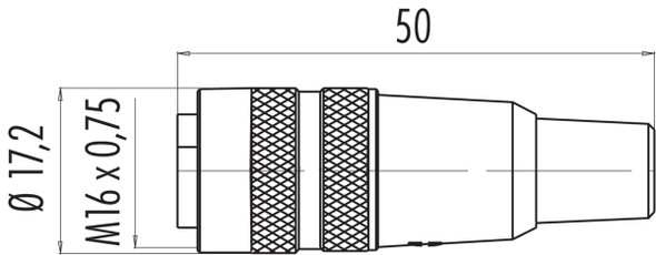 Binder 09-0306-02-03 M16 IP40 Female cable connector, Contacts: 3 (03-a), 6.0-8.0 mm, unshielded, solder, IP40