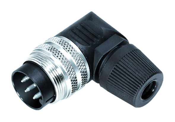 Binder 09-0133-70-02 M16 IP40 Male angled connector, Contacts: 2 (02-a), 4.0-6.0 mm, unshielded, solder, IP40 | American Cable Assemblies
