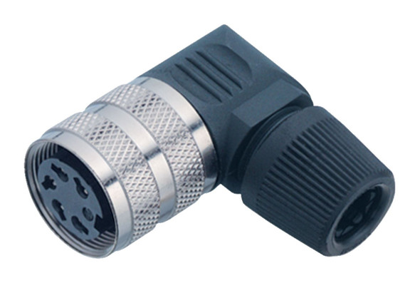 Binder 09-0144-72-06 M16 IP40 Female angled connector, Contacts: 6 (06-a), 6.0-8.0 mm, unshielded, solder, IP40 | American Cable Assemblies