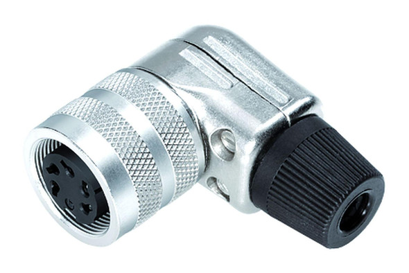 Binder 99-0134-10-02 M16 IP40 Female angled connector, Contacts: 2 (02-a), 4.0-6.0 mm, shieldable, solder, IP40 | American Cable Assemblies