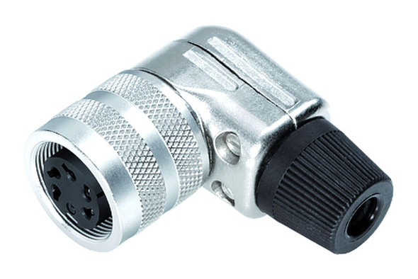Binder 99-0136-10-03 M16 IP40 Female angled connector, Contacts: 3 (03-a), 4.0-6.0 mm, shieldable, solder, IP40 | American Cable Assemblies