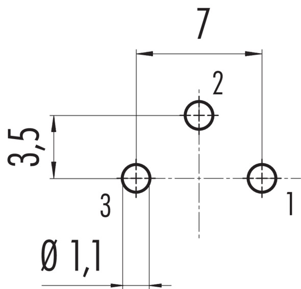 Binder 09-0307-90-03 M16 IP40 Male panel mount connector, Contacts: 3 (03-a), unshielded, THT, IP40, front fastened