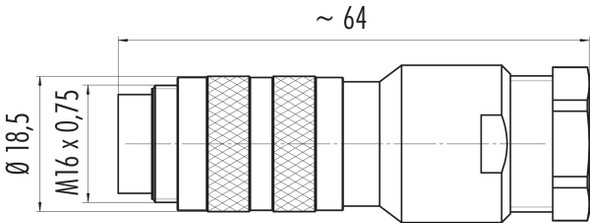 Binder 99-5851-15-14 M16 IP67 Male cable connector, Contacts: 14 (14-b), 8.0-10.0 mm, shieldable, solder, IP67, UL