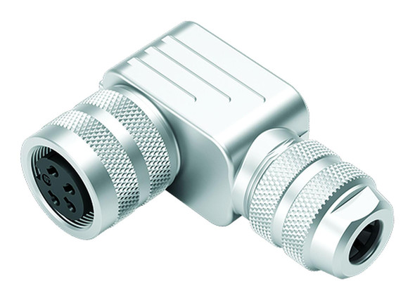 Binder 99-5610-750-04 M16 IP67 Female angled connector, Contacts: 4 (04-a), 6.0-8.0 mm, shieldable, crimping (Crimp contacts must be ordered separately), IP67, UL | American Cable Assemblies