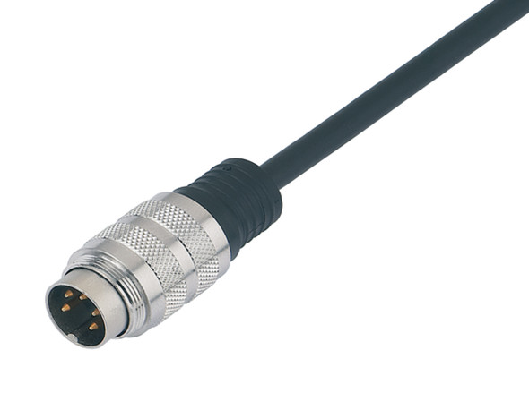 Binder 79-6013-20-05 M16 IP67 Male cable connector, Contacts: 5 (05-a), unshielded, moulded on the cable, IP67, PUR, black, 5 x 0.25 mm², 2 m | American Cable Assemblies