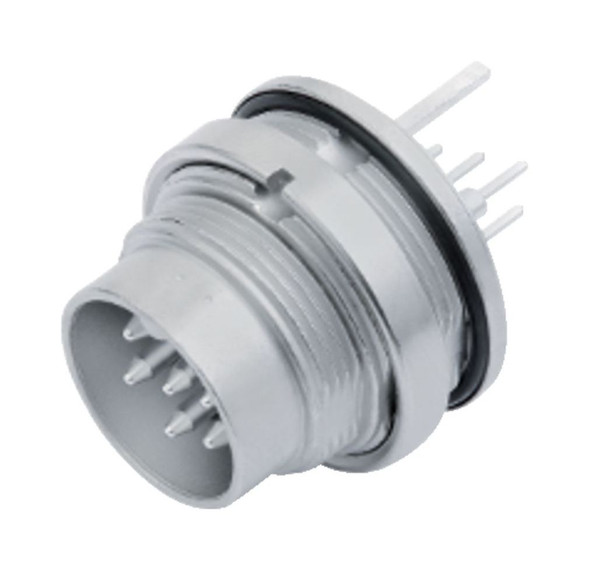 Binder 09-0111-290-04 M16 IP67 Male panel mount connector, Contacts: 4 (04-a), shieldable, THT, IP67, UL, front fastened | American Cable Assemblies