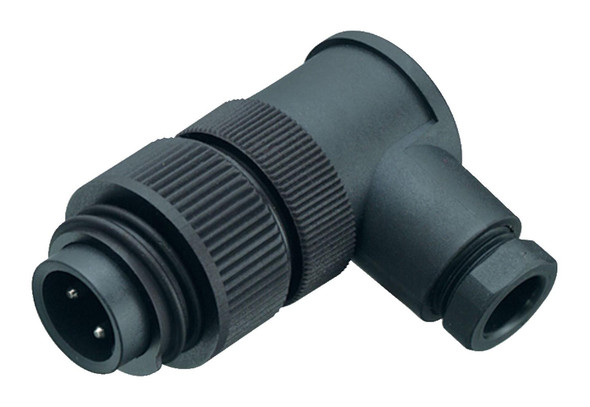 Binder 99-0201-70-07 RD24 Male angled connector, Contacts: 6+PE, 6.0-8.0 mm, unshielded, crimping (Crimp contacts must be ordered separately), IP67, PG 9 | American Cable Assemblies