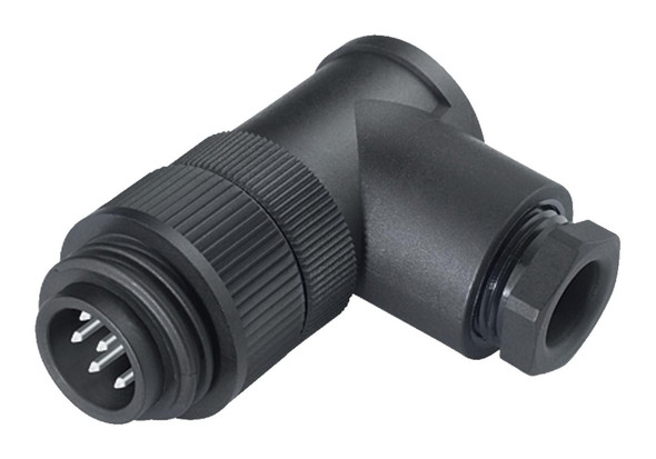 Binder 99-0201-210-07 RD24 Male angled connector, Contacts: 6+PE, 8.0-10.0 mm, unshielded, crimping (Crimp contacts must be ordered separately), IP67, PG 11 | American Cable Assemblies