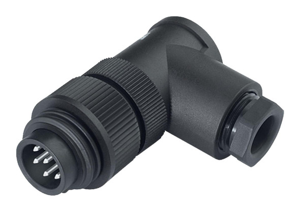 Binder 99-4217-210-07 RD24 Male angled connector, Contacts: 6+PE, 8.0-10.0 mm, unshielded, screw clamp, IP67, UL, ESTI+, VDE, PG 11 | American Cable Assemblies
