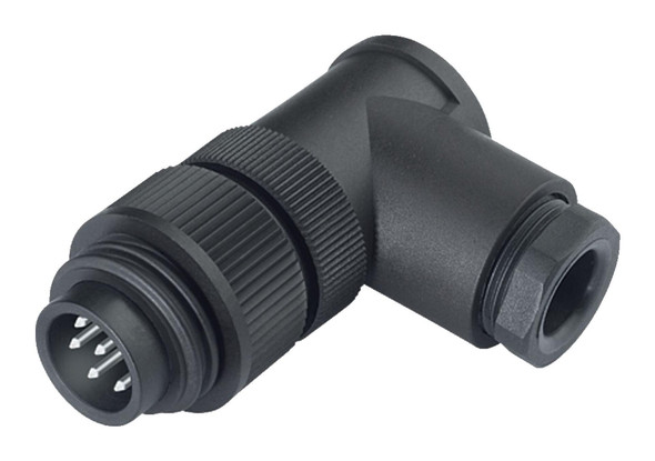 Binder 99-0213-215-07 RD24 Male angled connector, Contacts: 6+PE, 10.0-12.0 mm, unshielded, solder, IP67, PG 13,5 | American Cable Assemblies