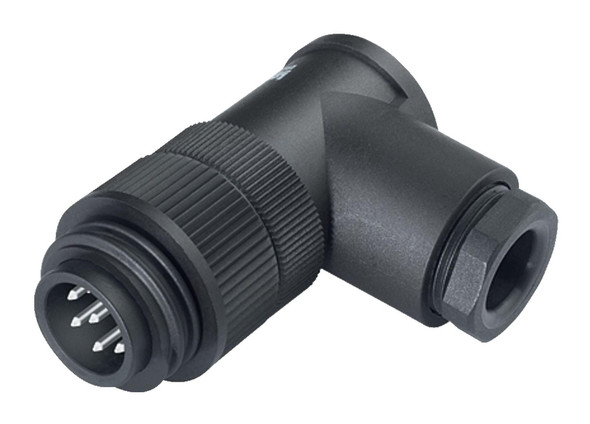 Binder 99-4221-215-04 RD24 Male angled connector, Contacts: 3+PE, 10.0-12.0 mm, unshielded, screw clamp, IP67, UL, ESTI+, VDE, PG 13,5 | American Cable Assemblies