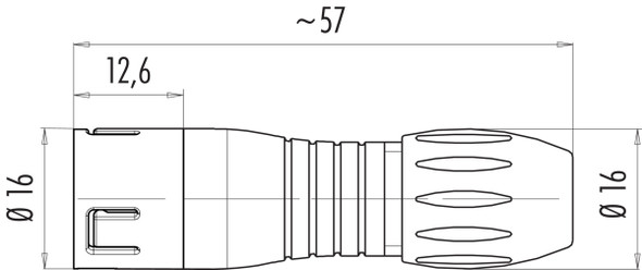 Binder 99-9105-450-03 Snap-In IP67 (miniature) Male cable connector, Contacts: 3, 4.0-6.0 mm, unshielded, solder, IP67