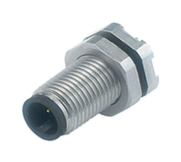 Binder 09-3111-81-04 M5 Male panel mount connector, Contacts: 4, unshielded, THT, IP67 | American Cable Assemblies