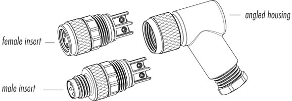 Binder 99-3383-110-04 M8 Male angled connector, Contacts: 4, 3.5-5.0 mm, unshielded, screw clamp, IP67, UL