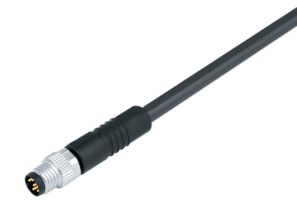 Binder 77-3405-0000-50008-0200 M8 Male cable connector, Contacts: 8, unshielded, moulded on the cable, IP67, UL, PUR, black, 8 x 0.25 mm², 2 m | American Cable Assemblies