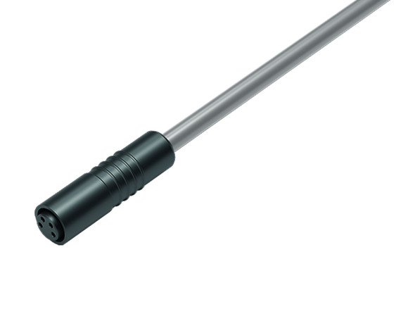 Binder 79-3410-42-03 M8 Female cable connector, Contacts: 3, unshielded, moulded on the cable, IP65, PVC, black, 3 x 0.25 mm², 2 m | American Cable Assemblies