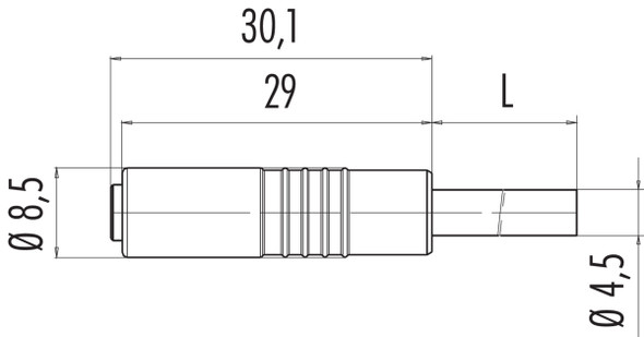 Binder 79-3386-42-04 M8 Female cable connector, Contacts: 4, unshielded, moulded on the cable, IP65, PVC, black, 4 x 0.25 mm², Snap-in version, 2 m