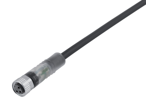 Binder 77-3606-0000-50003-0200 M8 Female cable connector, Contacts: 3, unshielded, moulded on the cable, IP67, UL, PUR, black, 3 x 0.34 mm², 2 m | American Cable Assemblies