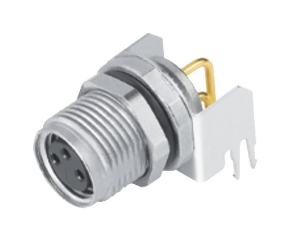 Binder 86-6618-1121-00005 M8 Female panel mount connector, Contacts: 5, shieldable, THT, IP67, M10x0,75, front fastened | American Cable Assemblies