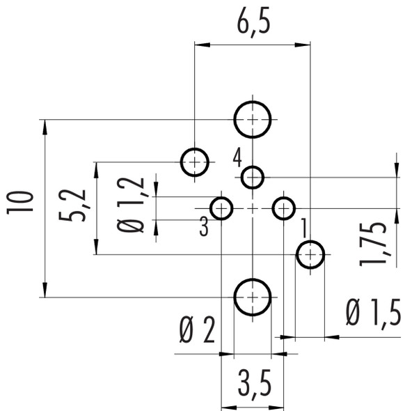 Binder 99-3412-280-03 M8 Female panel mount connector, Contacts: 3, unshielded, THR, IP67, UL