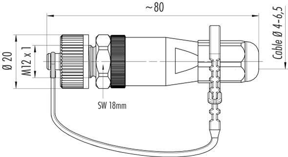 Binder 99-0437-684-05 M12-A Male cable connector, Contacts: 5, 4.0-6.5 mm, unshielded, screw clamp, IP69K