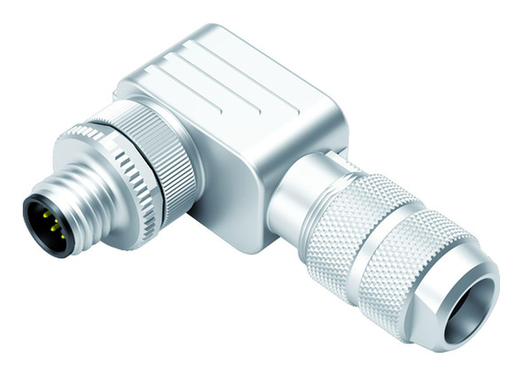 Binder 99-1489-824-08 M12-A Male angled connector, Contacts: 8, 5.0-8.0 mm, shieldable, screw clamp, IP67, UL | American Cable Assemblies