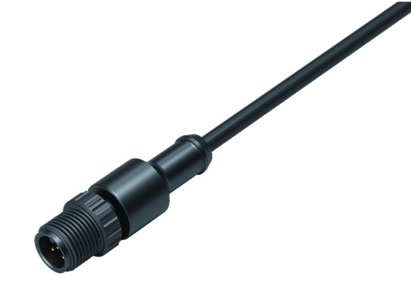 Binder 77-3419-0000-50005-0500 M12-A Male cable connector, Contacts: 5, unshielded, moulded on the cable, IP68, UL, PUR, black, 5 x 0.34 mm², 5 m | American Cable Assemblies