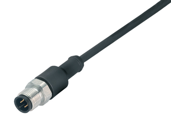 Binder 77-3729-0000-50005-0500 M12-A Male cable connector, Contacts: 5, unshielded, moulded on the cable, IP69K, UL, PUR, black, 5 x 0.34 mm², stainless steel, 5 m | American Cable Assemblies