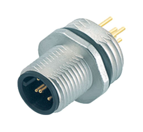 Binder 86-0131-0000-00005 M12-A Male panel mount connector, Contacts: 5, unshielded, THT, IP68, UL, PG 9 | American Cable Assemblies