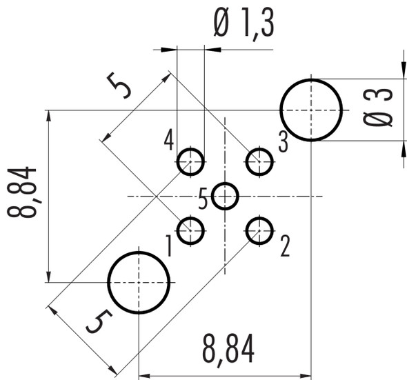 Binder 86-0531-1120-00005 M12-A Male panel mount connector, Contacts: 5, shieldable, THT, IP68, UL, PG 9, front fastened