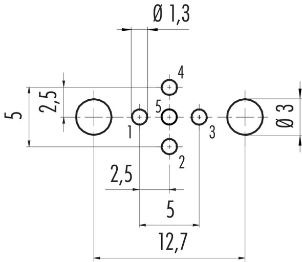 Binder 86-0531-1121-00005 M12-A Male panel mount connector, Contacts: 5, shieldable, THT, IP68, UL, PG 9, front fastened