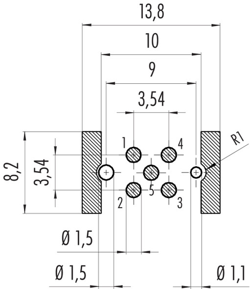 Binder 09-0433-601-05 M12-A Male receptacle, Contacts: 5, shieldable, SMT, IP67, for SMT